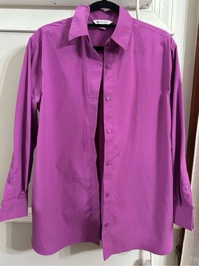 Athleta Magenta Button-Down Shirt